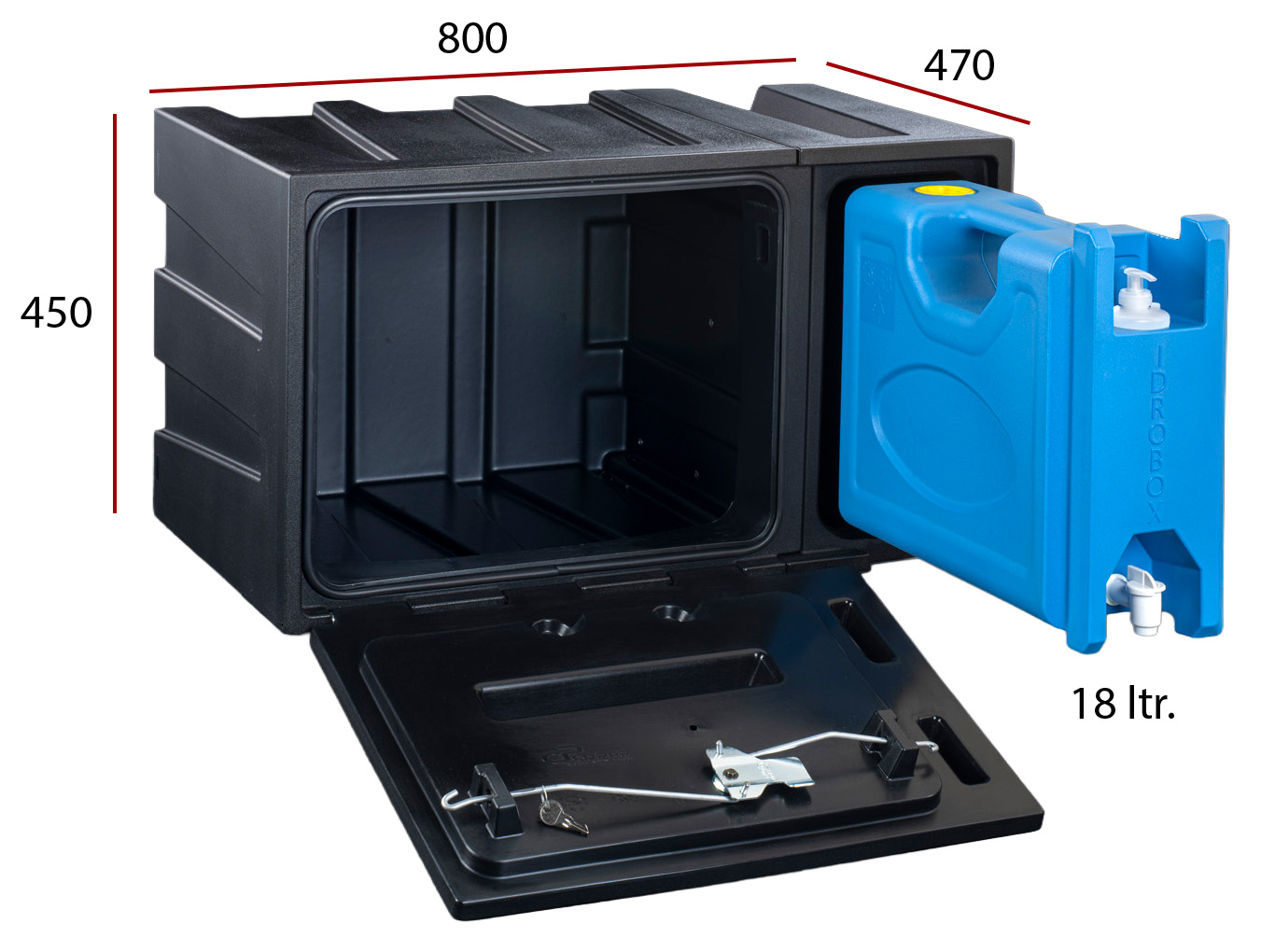 Copar Staukasten inkl. Wassertank "Idrobox" - B 800 x H 450 x T 470 mm