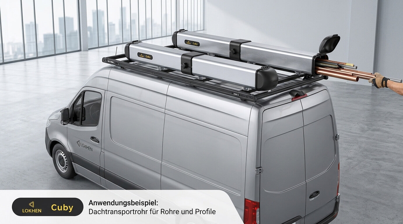 Transportrohr Cuby Aluminium - 2220mm L für Van Dachzubehör