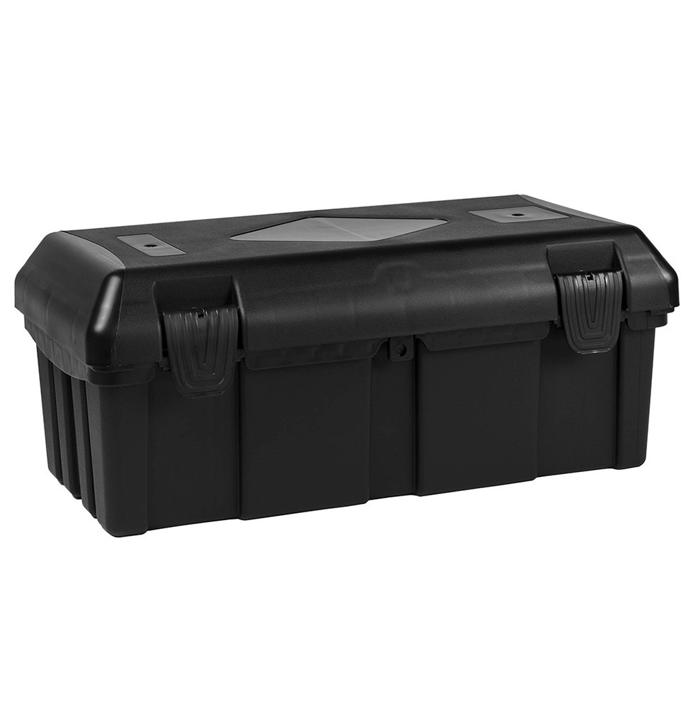 schwarze Kunststoff Box länglich